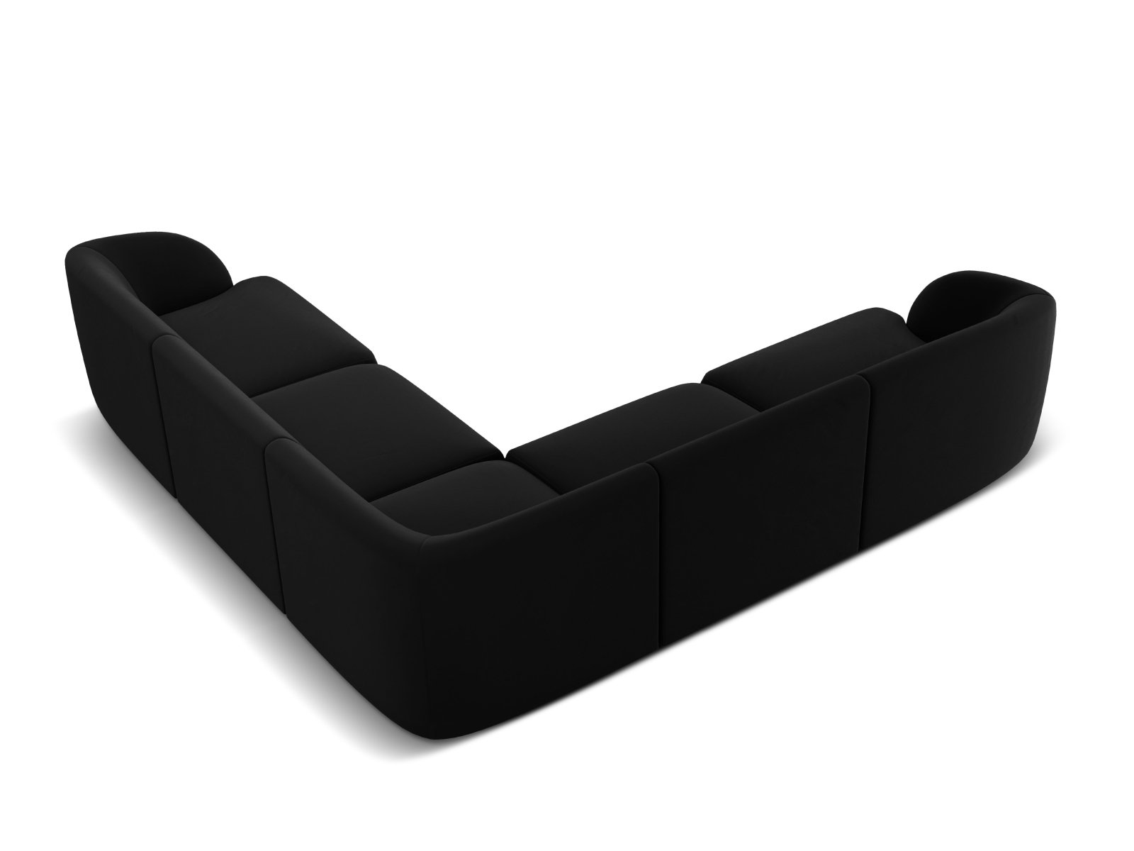 Velvet Symmetrical Corner Sofa, "Miley", 5 Seats, 255x255x70