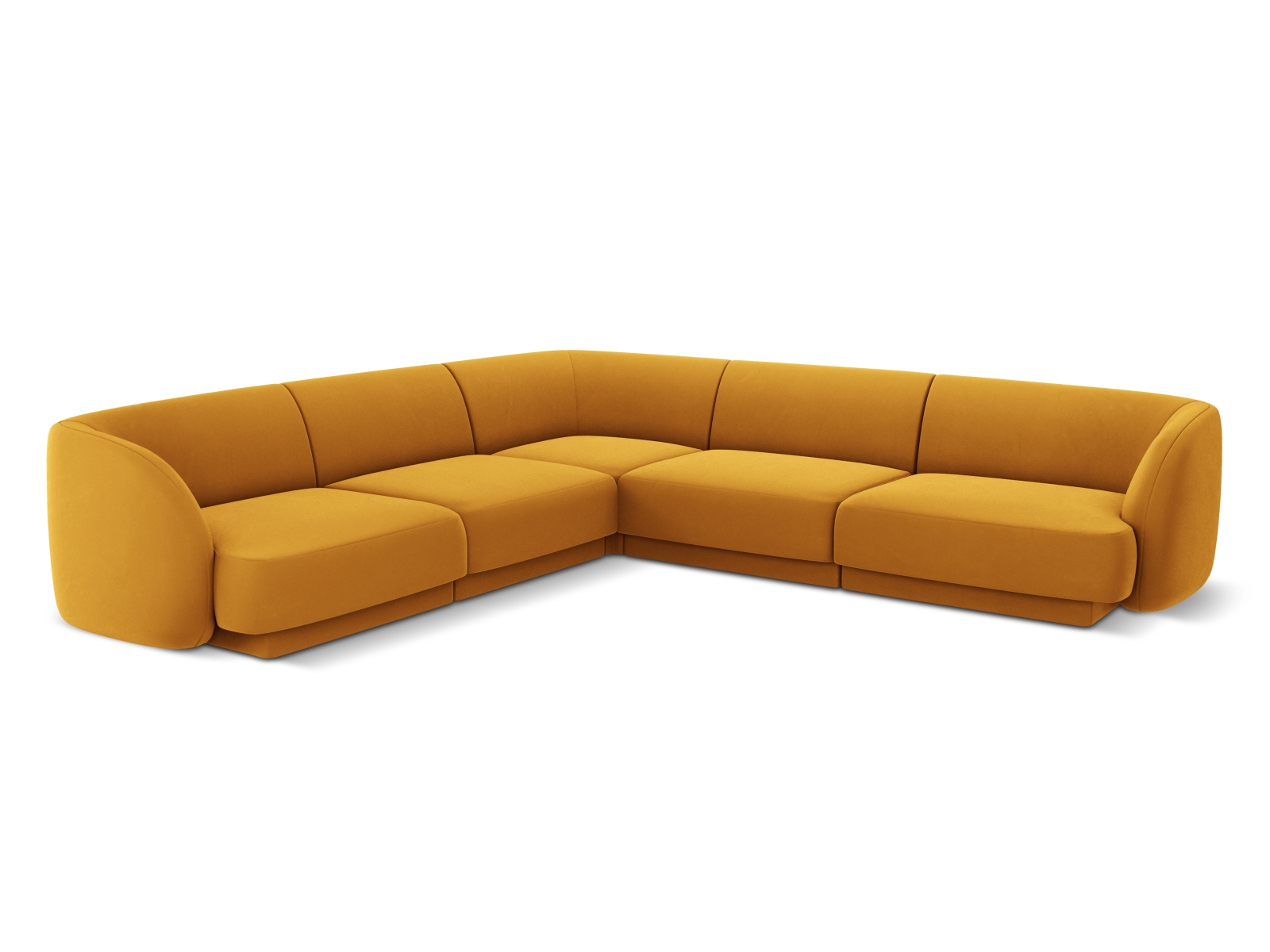 Velvet Symmetrical Corner Sofa, "Miley", 5 Seats, 255x255x70