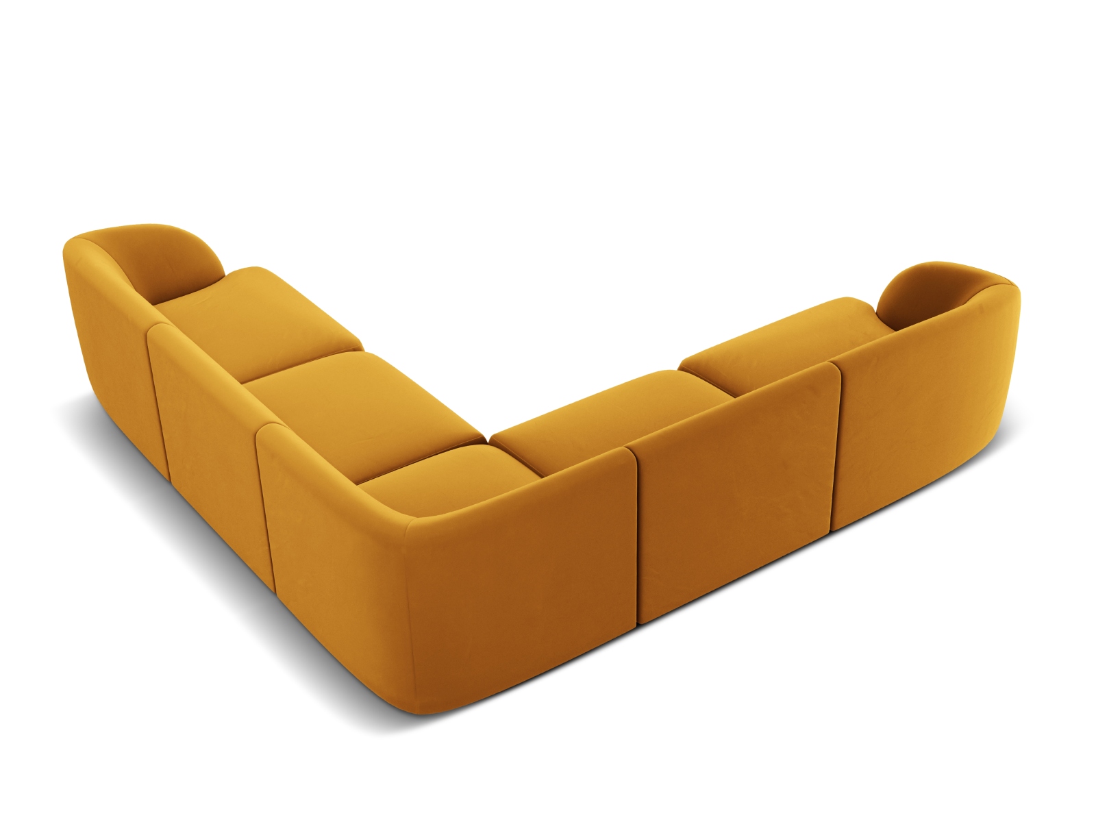 Velvet Symmetrical Corner Sofa, "Miley", 5 Seats, 255x255x70