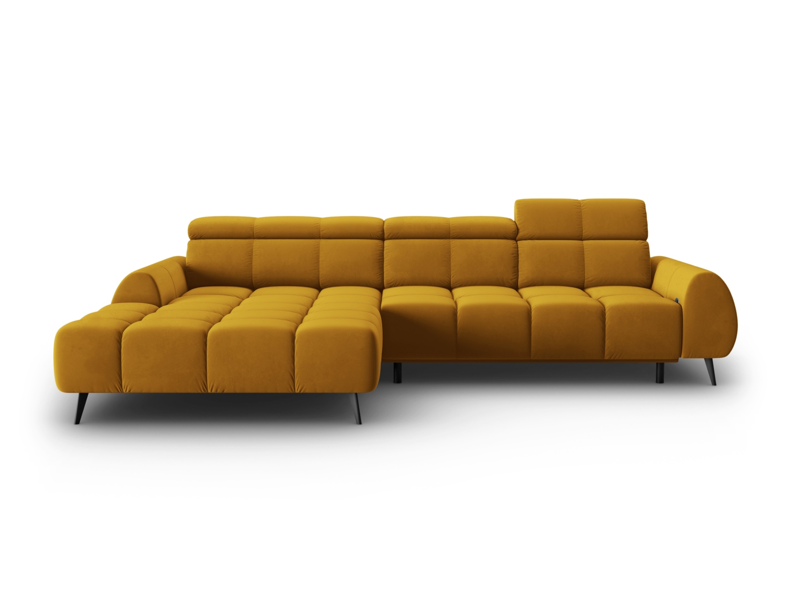 Velvet Electric Left Corner Sofa, "Alyse", 5 Seats, 295x188x82