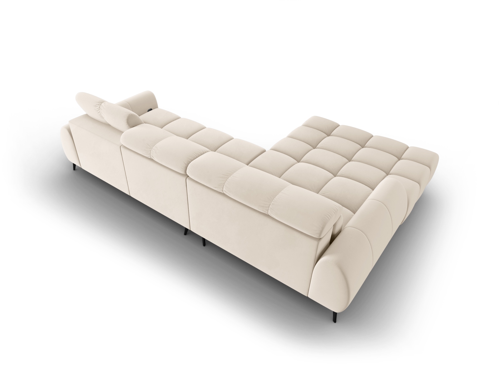 Velvet Electric Left Corner Sofa, "Alyse", 5 Seats, 295x188x82