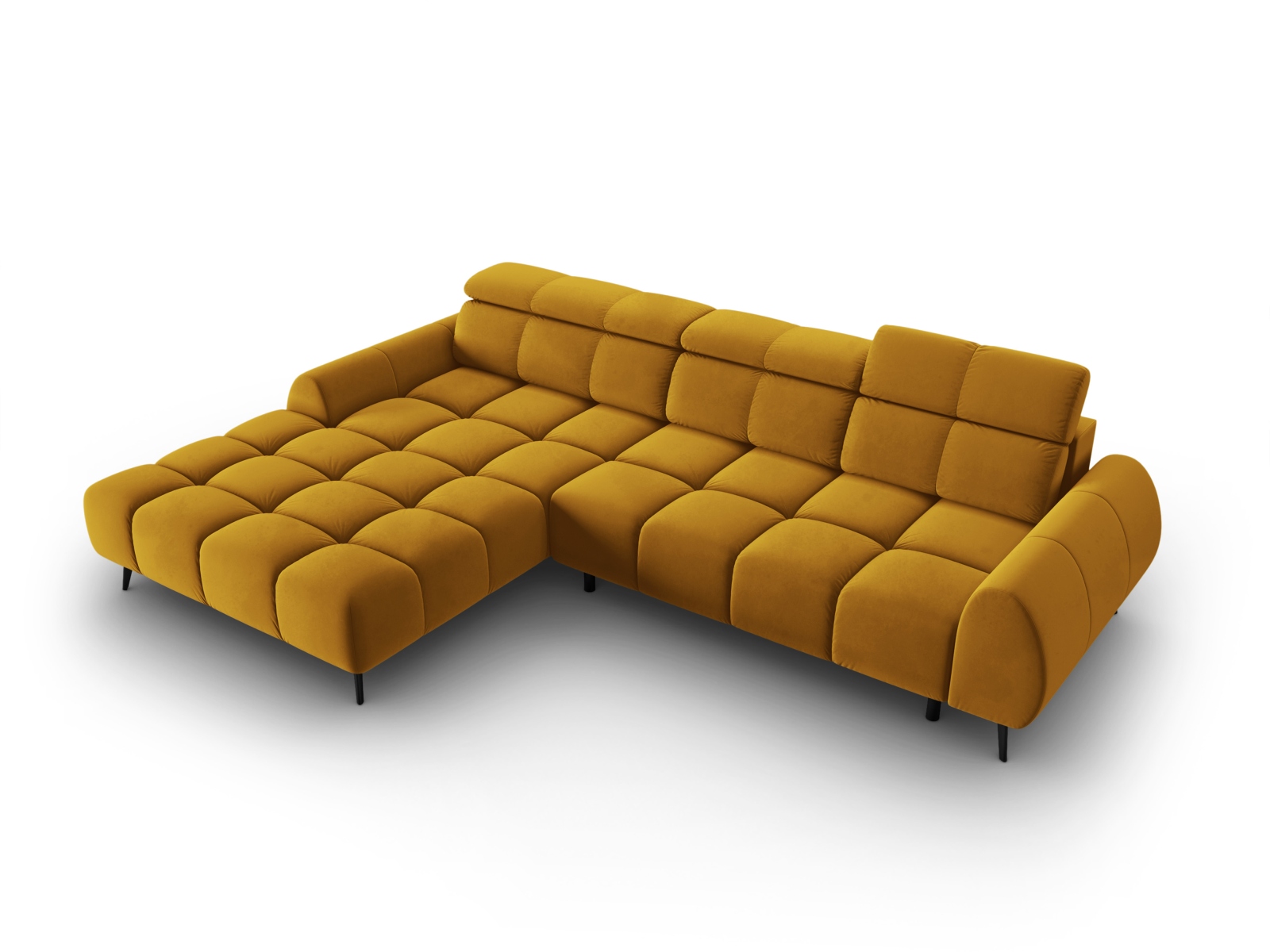 Velvet Electric Left Corner Sofa, "Alyse", 5 Seats, 295x188x82