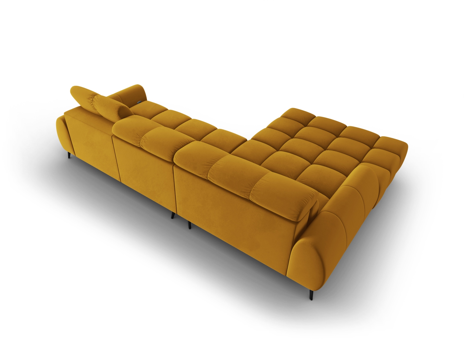 Velvet Electric Left Corner Sofa, "Alyse", 5 Seats, 295x188x82