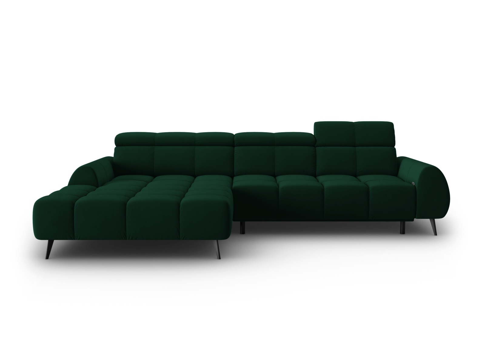 Velvet Electric Left Corner Sofa, "Alyse", 5 Seats, 295x188x82