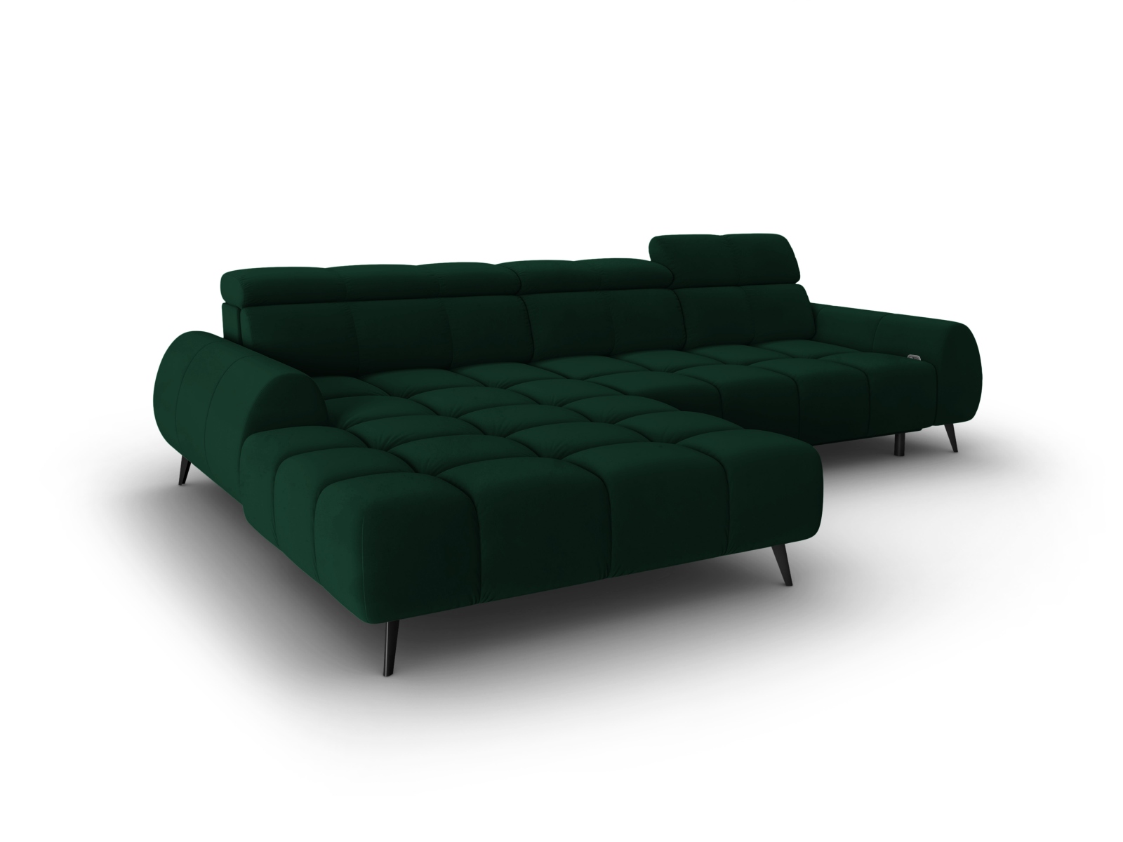 Velvet Electric Left Corner Sofa, "Alyse", 5 Seats, 295x188x82