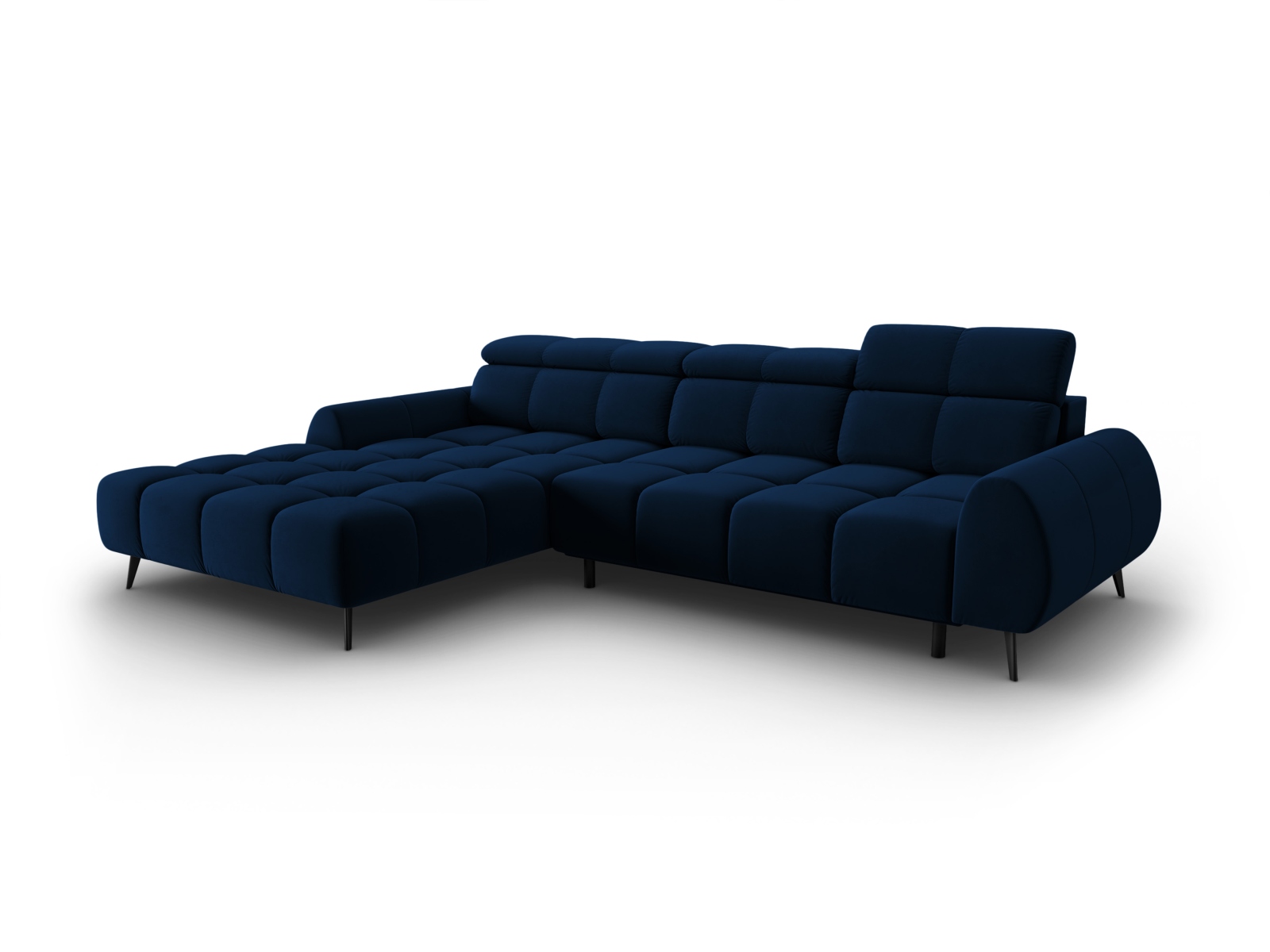 Velvet Electric Left Corner Sofa, "Alyse", 5 Seats, 295x188x82