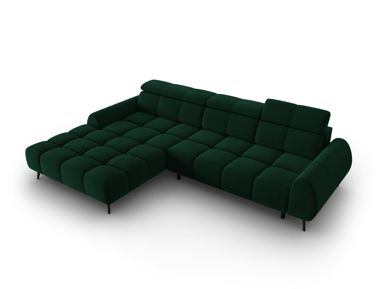 Velvet Electric Left Corner Sofa, "Alyse", 5 Seats, 295x188x82