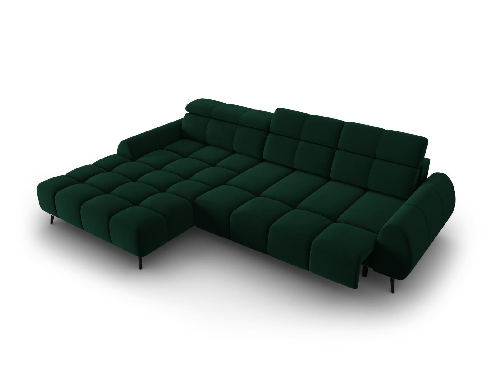 Velvet Electric Left Corner Sofa, "Alyse", 5 Seats, 295x188x82