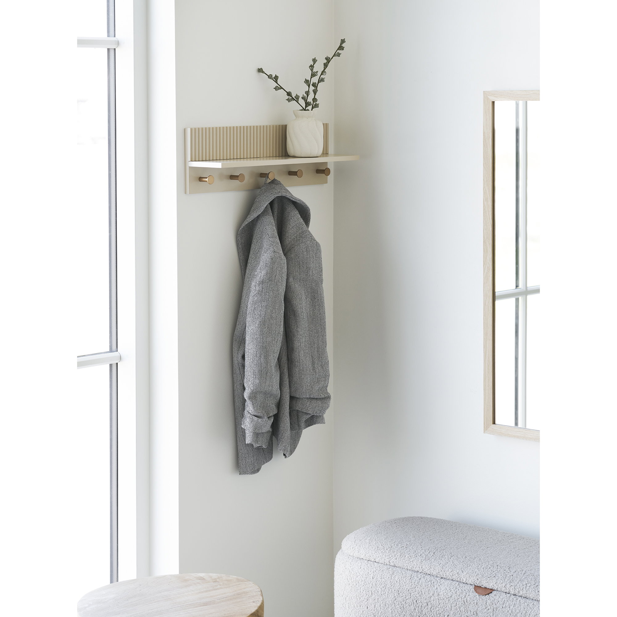 Rocca Wall Shelf with hooks