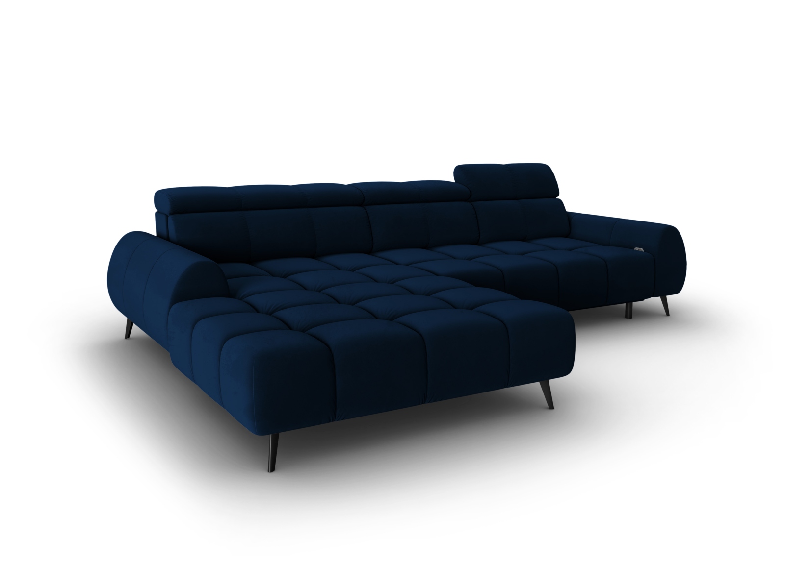 Velvet Electric Left Corner Sofa, "Alyse", 5 Seats, 295x188x82
