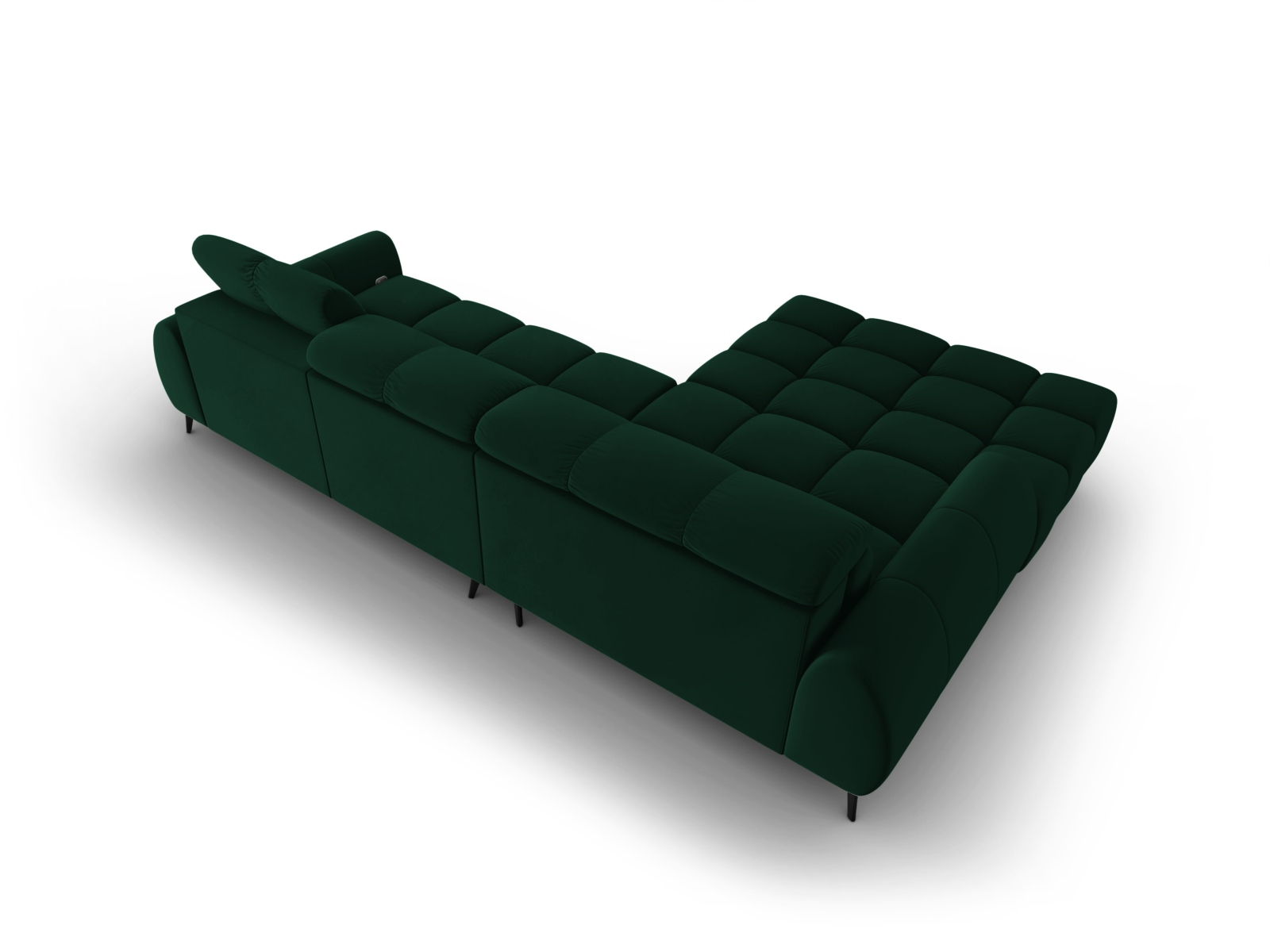Velvet Electric Left Corner Sofa, "Alyse", 5 Seats, 295x188x82