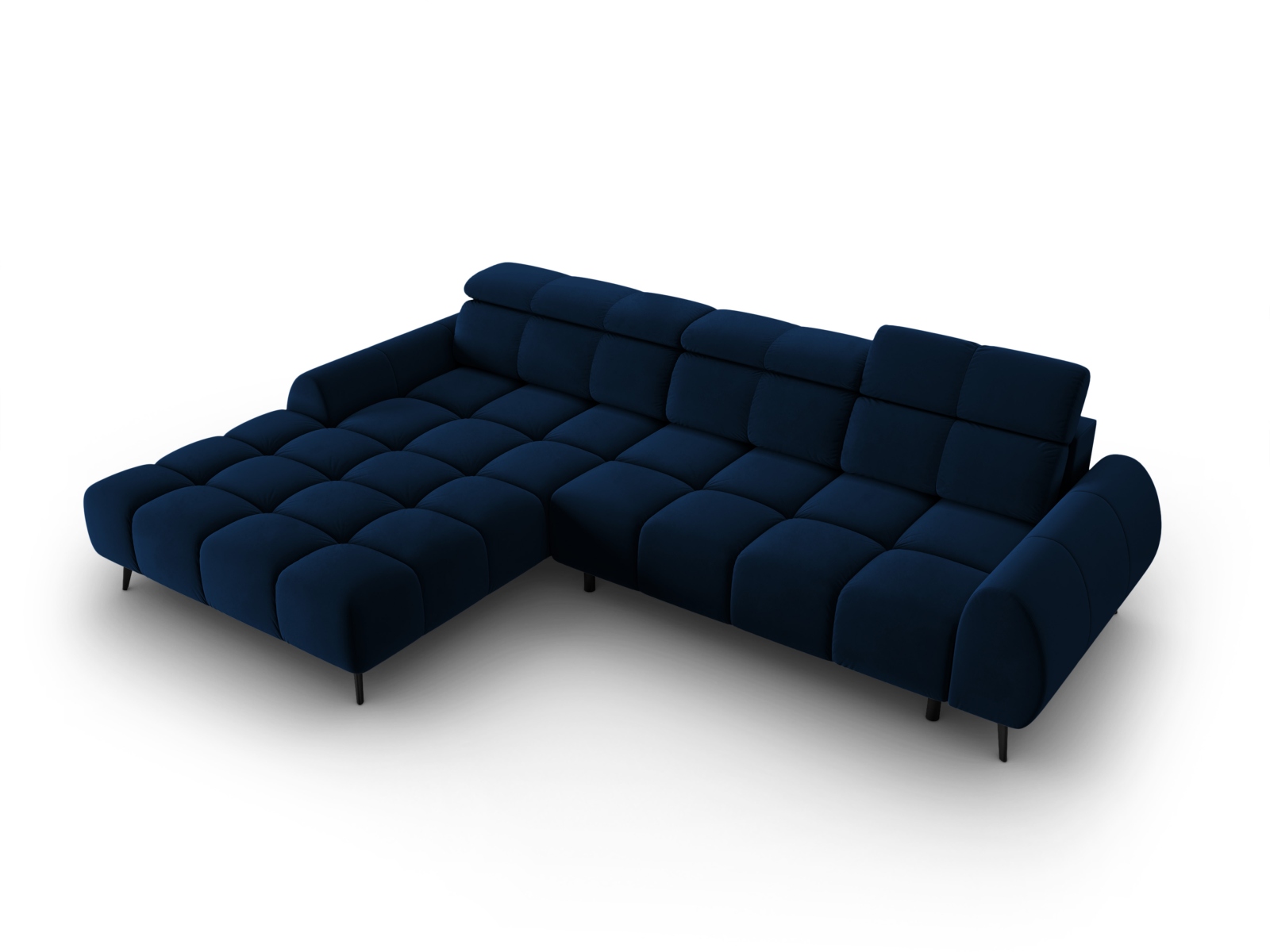Velvet Electric Left Corner Sofa, "Alyse", 5 Seats, 295x188x82