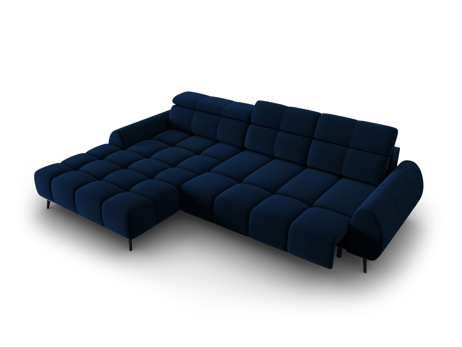 Velvet Electric Left Corner Sofa, "Alyse", 5 Seats, 295x188x82
