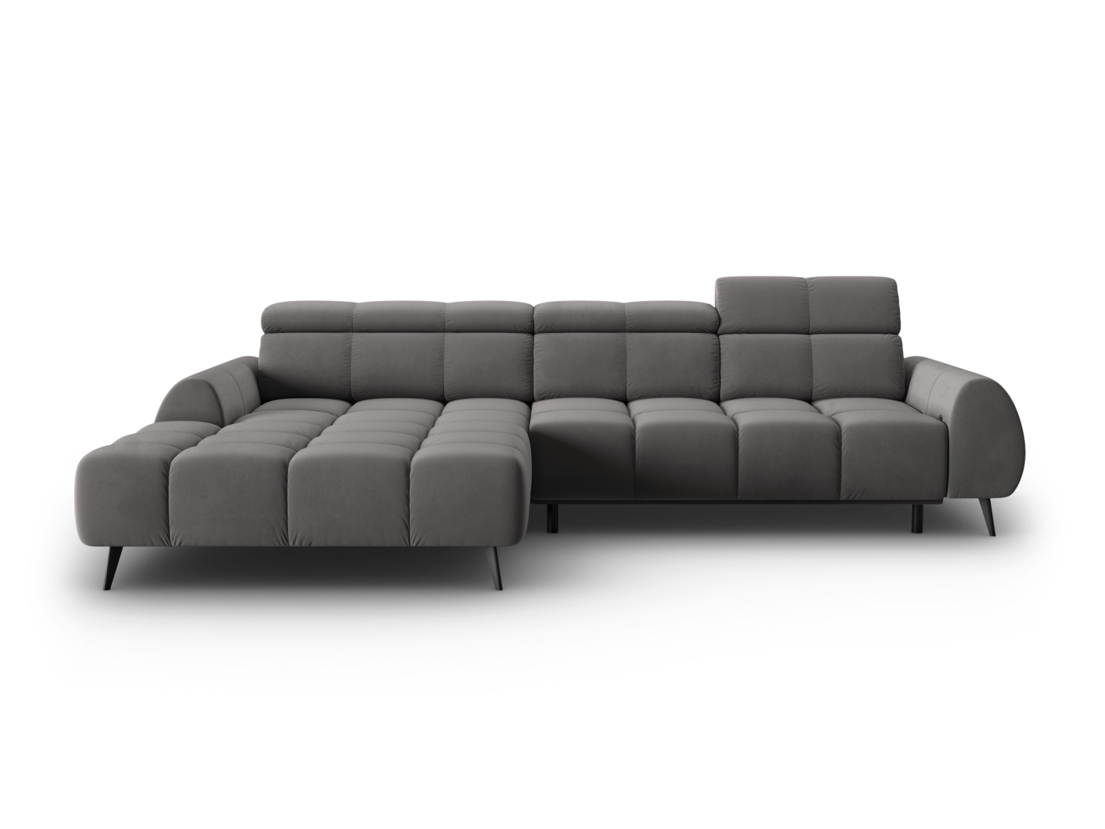 Velvet Electric Left Corner Sofa, "Alyse", 5 Seats, 295x188x82