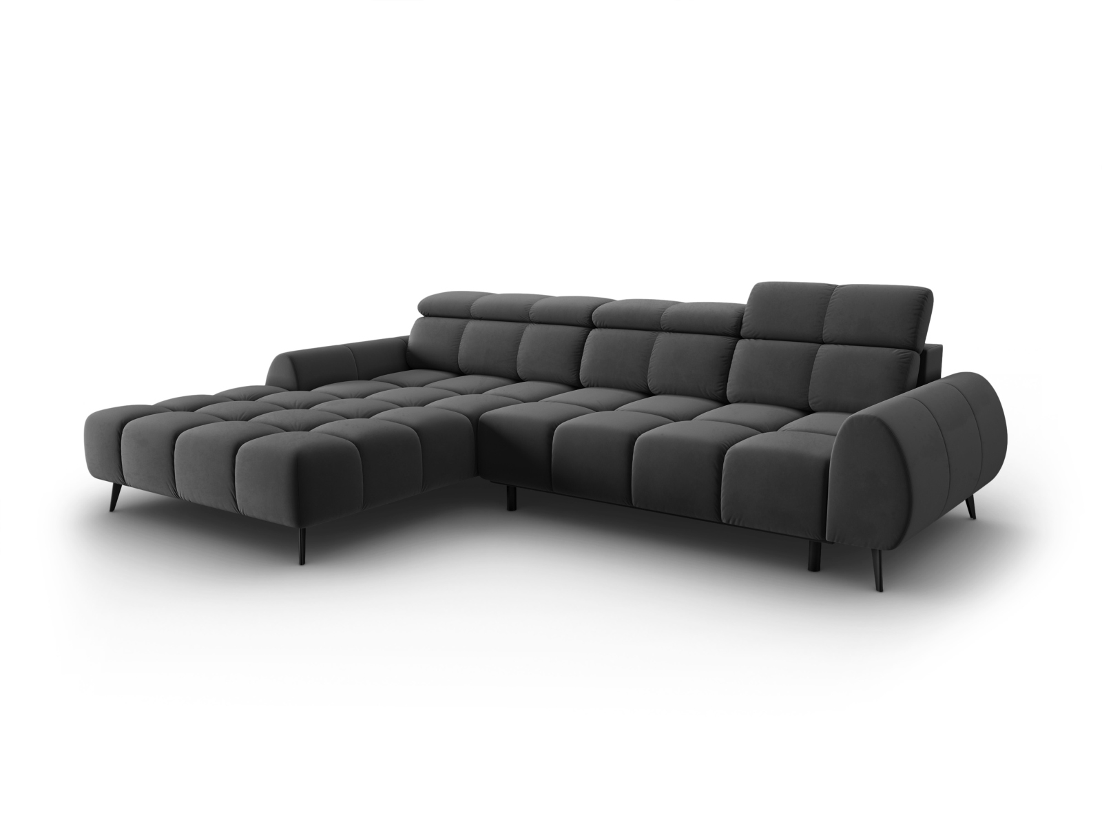 Velvet Electric Left Corner Sofa, "Alyse", 5 Seats, 295x188x82