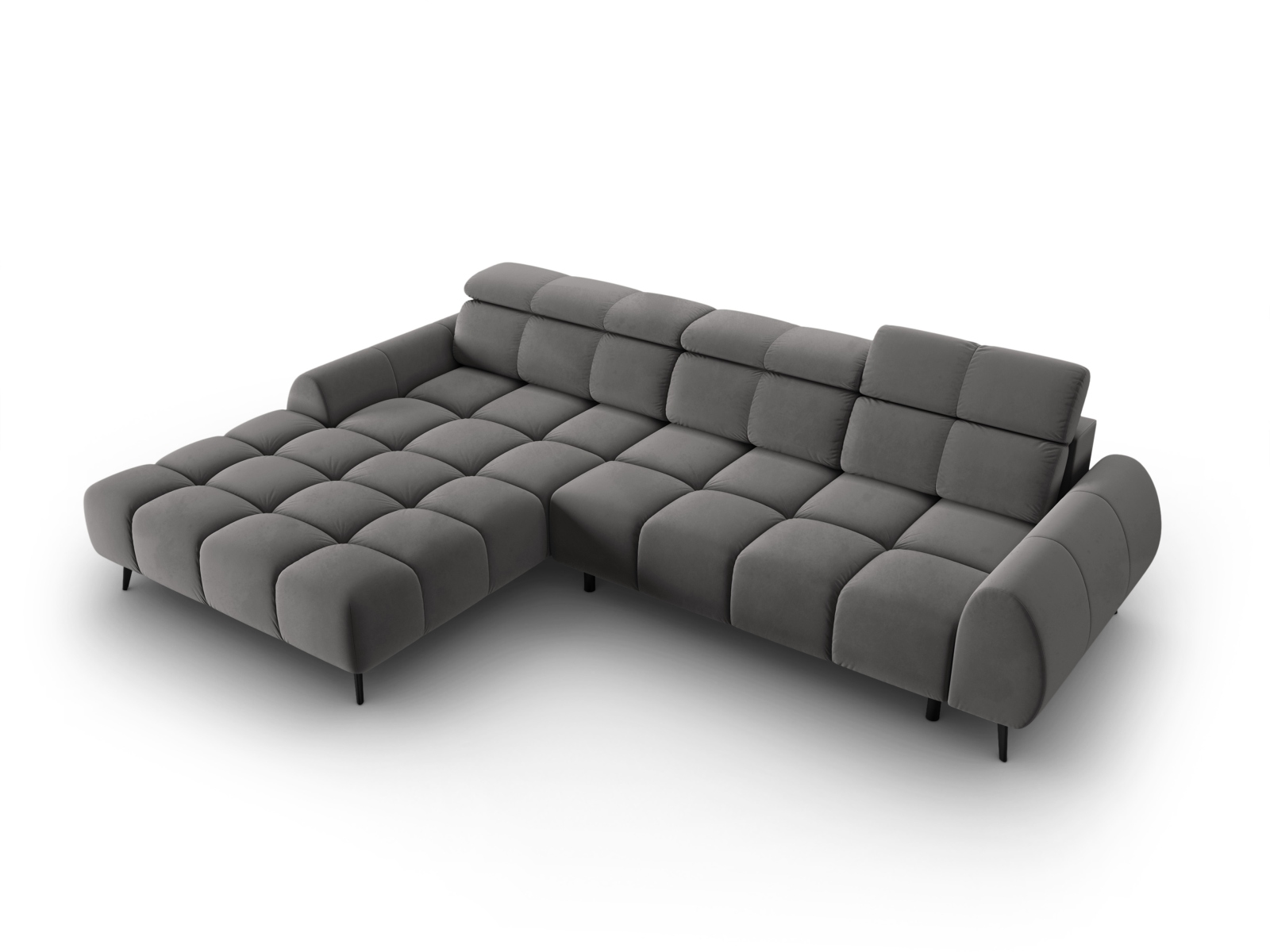 Velvet Electric Left Corner Sofa, "Alyse", 5 Seats, 295x188x82