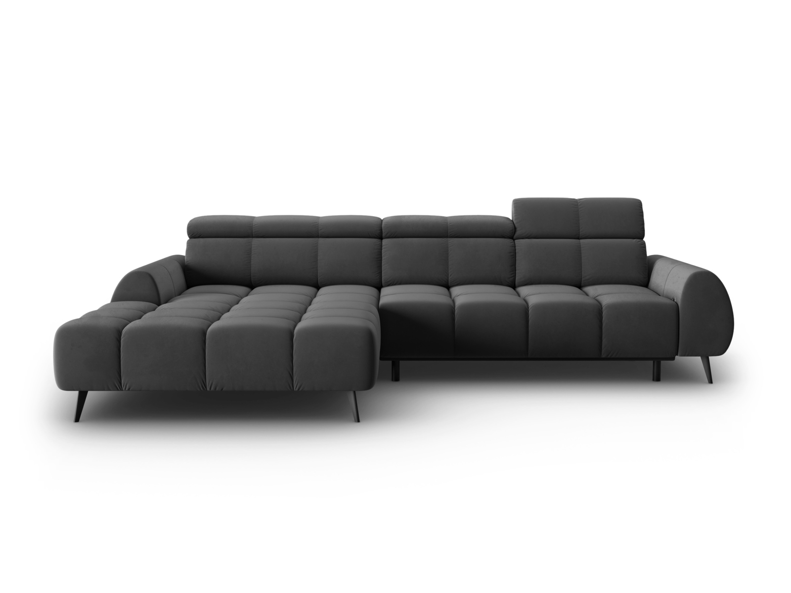 Velvet Electric Left Corner Sofa, "Alyse", 5 Seats, 295x188x82