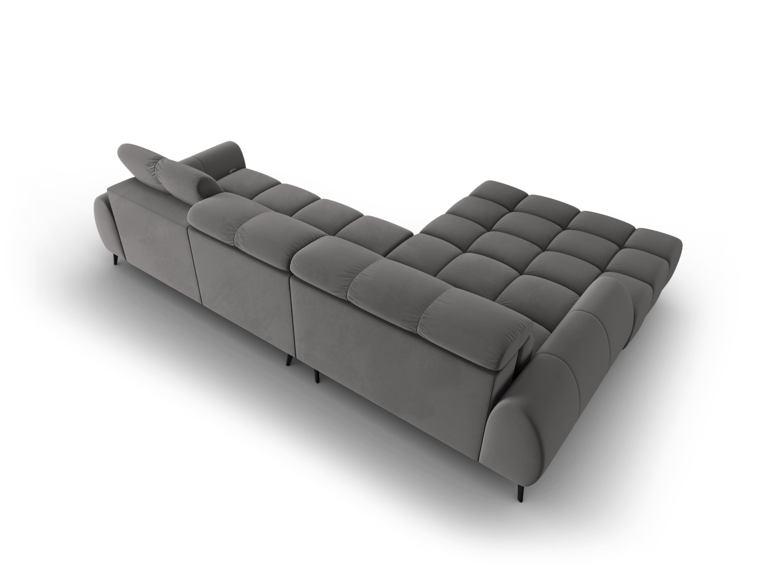 Velvet Electric Left Corner Sofa, "Alyse", 5 Seats, 295x188x82