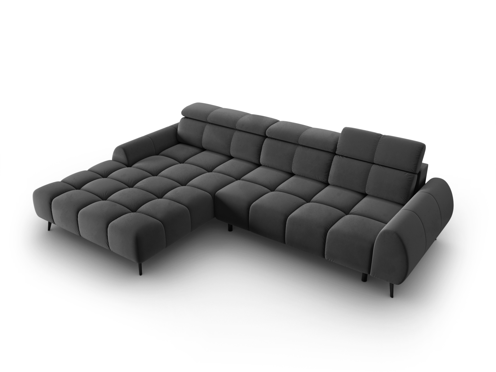 Velvet Electric Left Corner Sofa, "Alyse", 5 Seats, 295x188x82