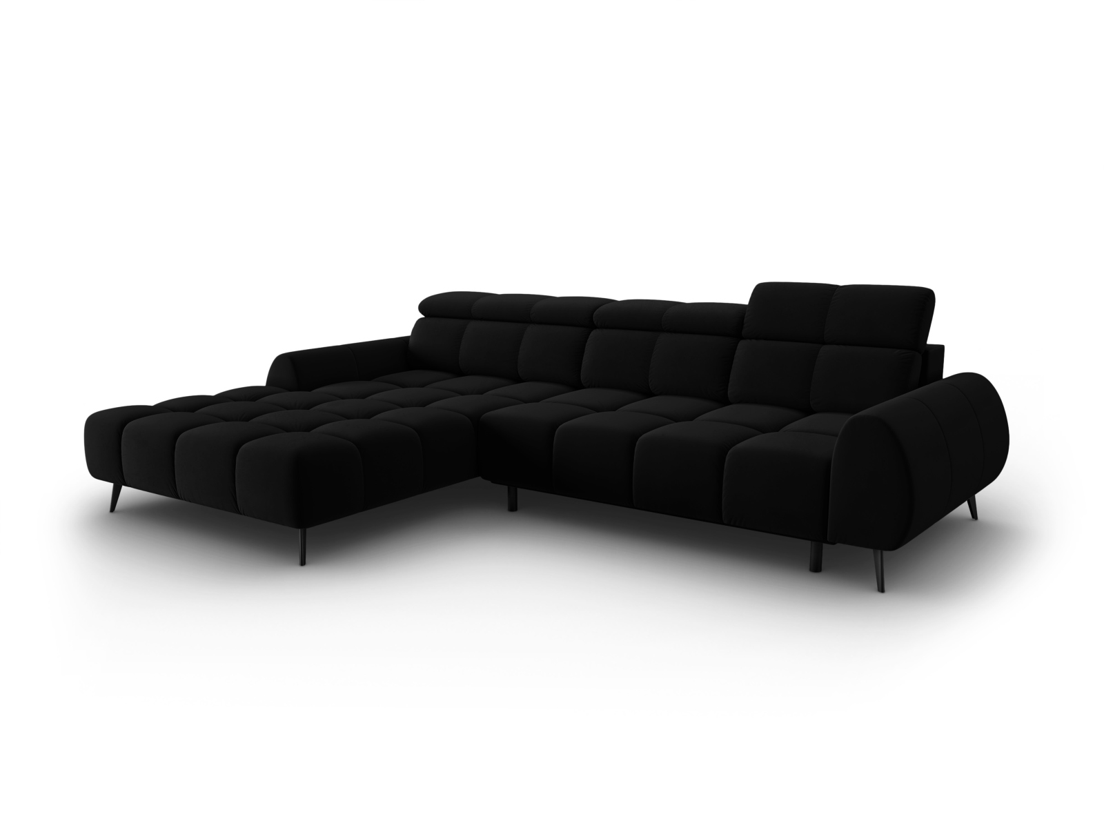 Velvet Electric Left Corner Sofa, "Alyse", 5 Seats, 295x188x82