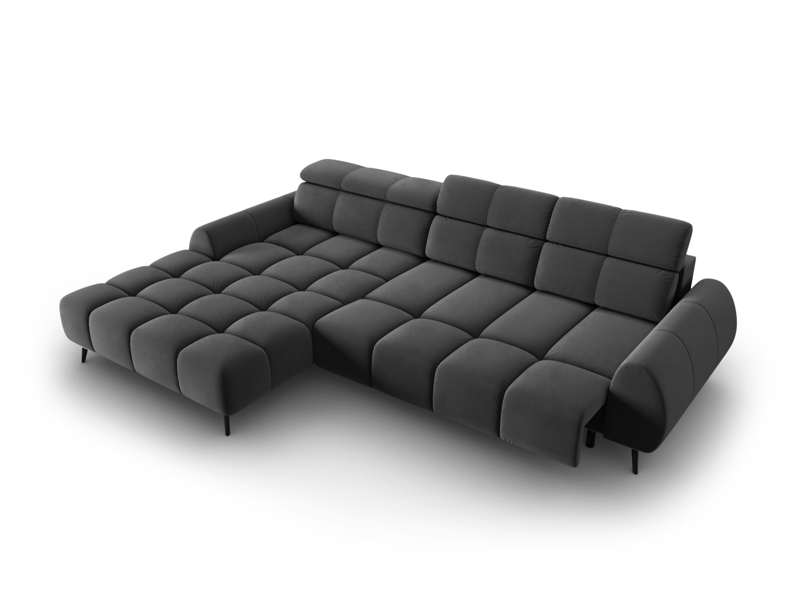 Velvet Electric Left Corner Sofa, "Alyse", 5 Seats, 295x188x82