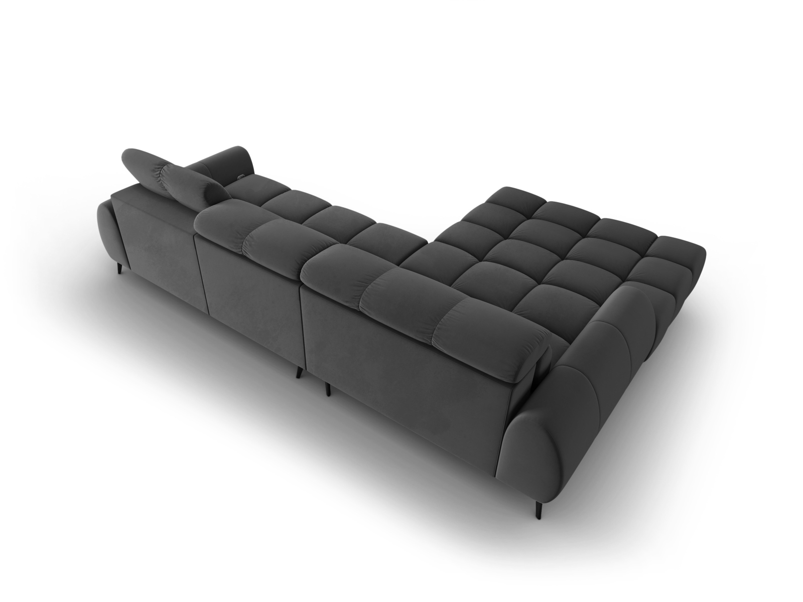 Velvet Electric Left Corner Sofa, "Alyse", 5 Seats, 295x188x82