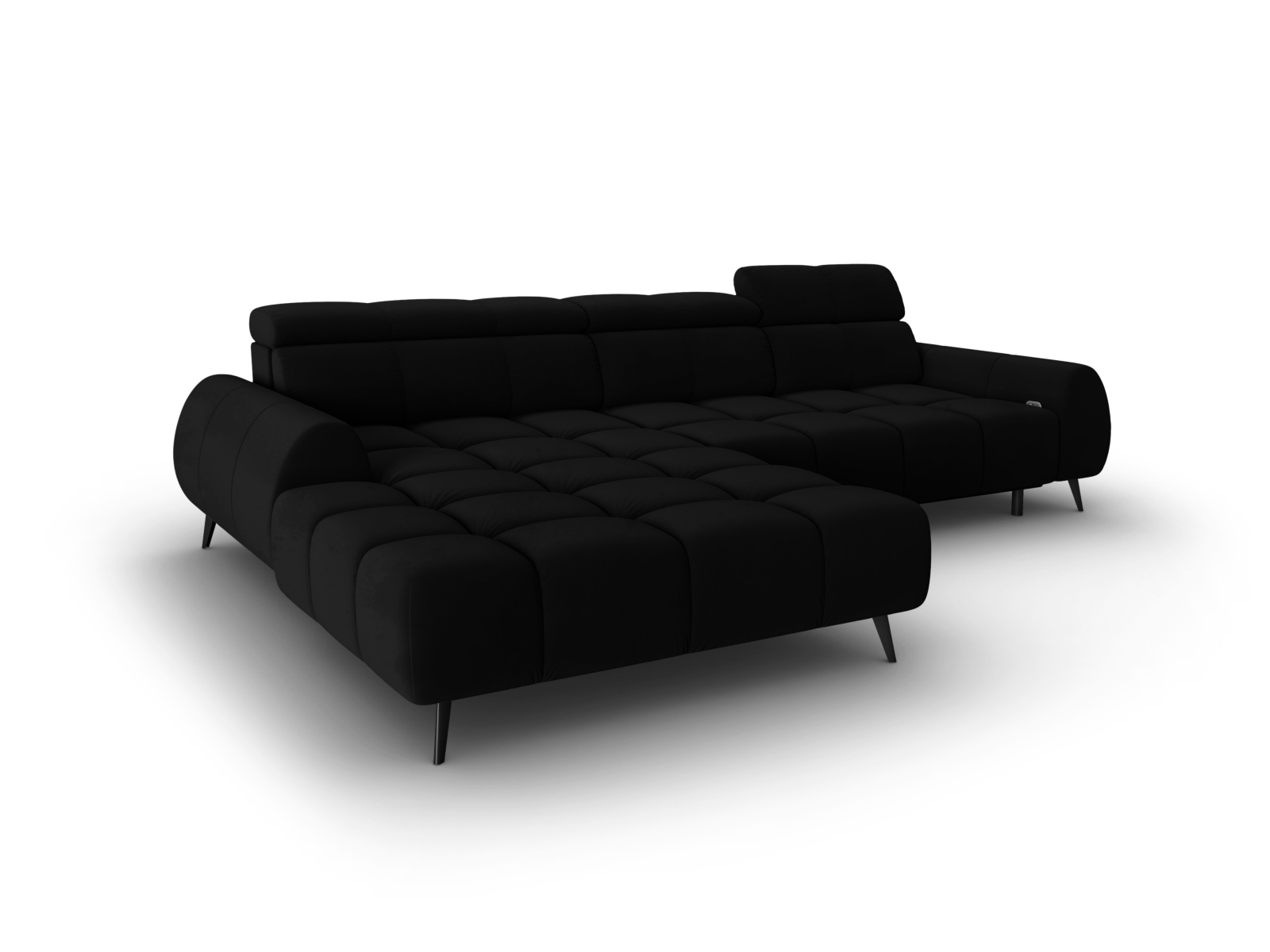 Velvet Electric Left Corner Sofa, "Alyse", 5 Seats, 295x188x82