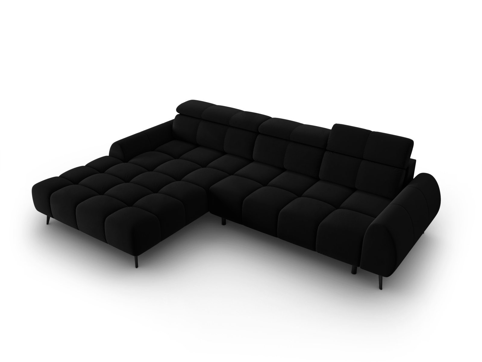 Velvet Electric Left Corner Sofa, "Alyse", 5 Seats, 295x188x82