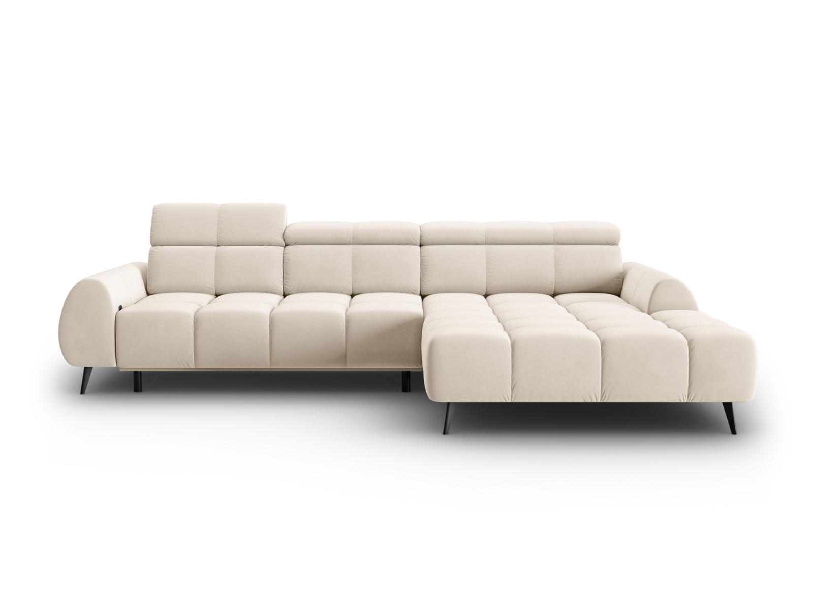 Velvet Electric Right Corner Sofa, "Alyse", 5 Seats, 295x188x82