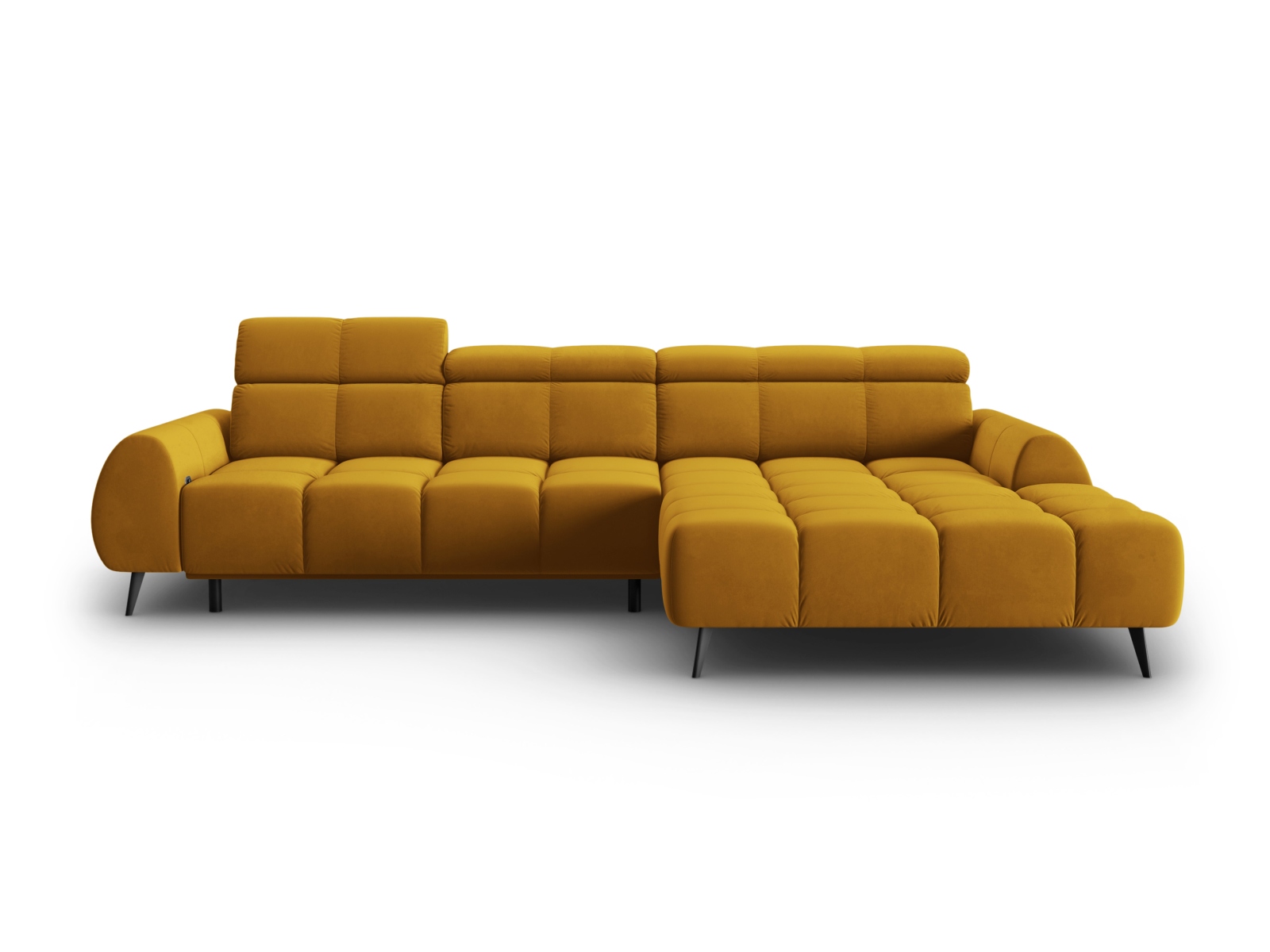 Velvet Electric Right Corner Sofa, "Alyse", 5 Seats, 295x188x82