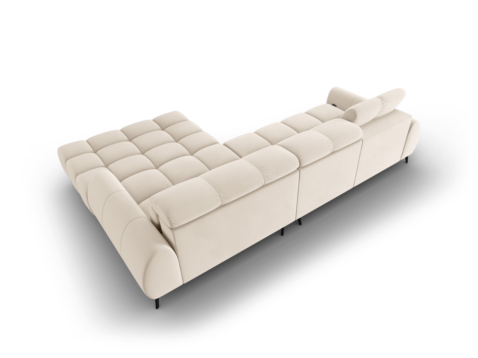 Velvet Electric Right Corner Sofa, "Alyse", 5 Seats, 295x188x82