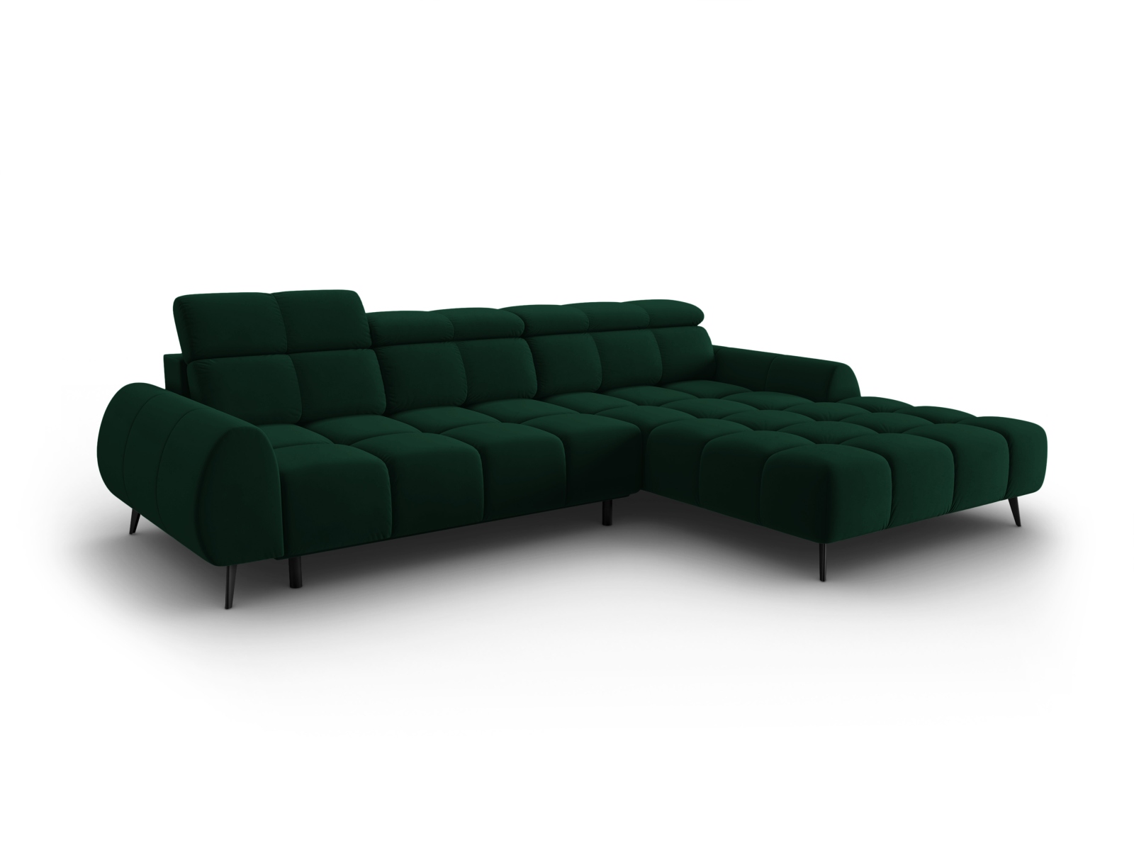Velvet Electric Right Corner Sofa, "Alyse", 5 Seats, 295x188x82