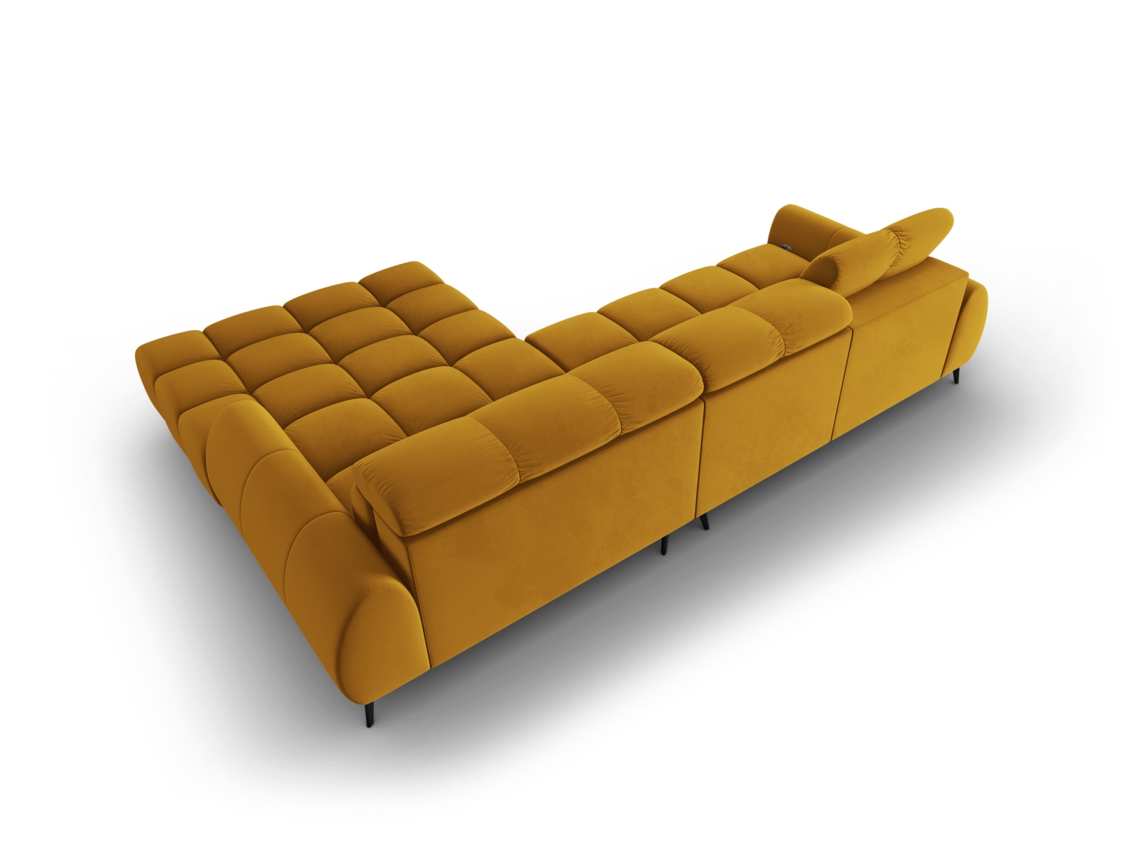 Velvet Electric Right Corner Sofa, "Alyse", 5 Seats, 295x188x82