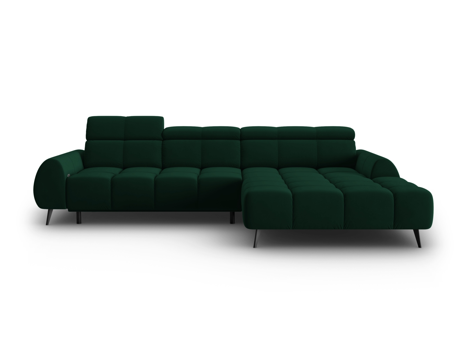 Velvet Electric Right Corner Sofa, "Alyse", 5 Seats, 295x188x82