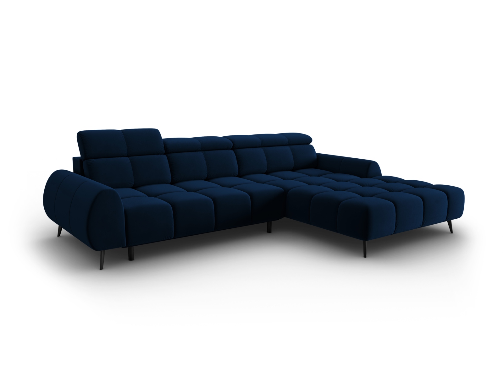 Velvet Electric Right Corner Sofa, "Alyse", 5 Seats, 295x188x82
