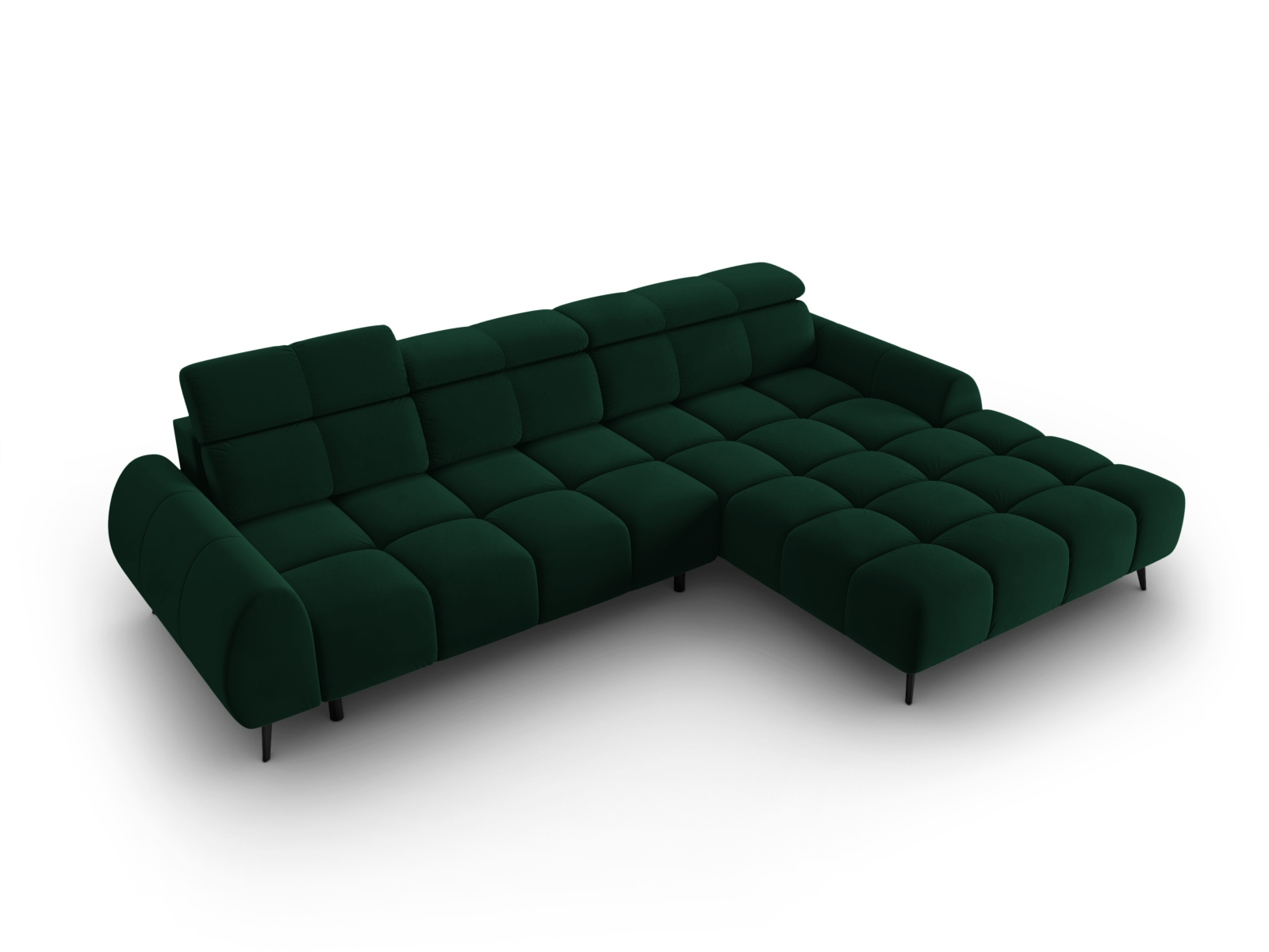 Velvet Electric Right Corner Sofa, "Alyse", 5 Seats, 295x188x82