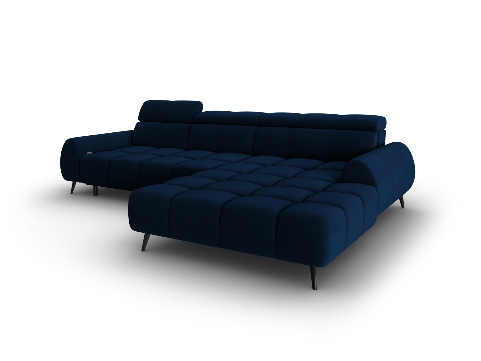 Velvet Electric Right Corner Sofa, "Alyse", 5 Seats, 295x188x82