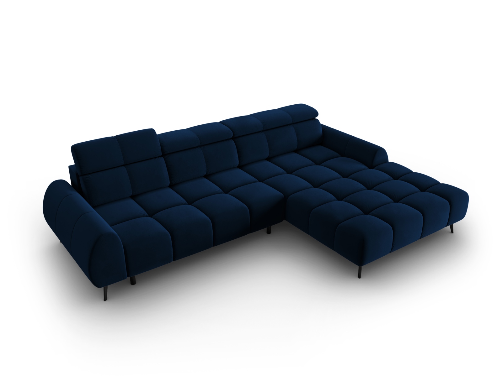 Velvet Electric Right Corner Sofa, "Alyse", 5 Seats, 295x188x82
