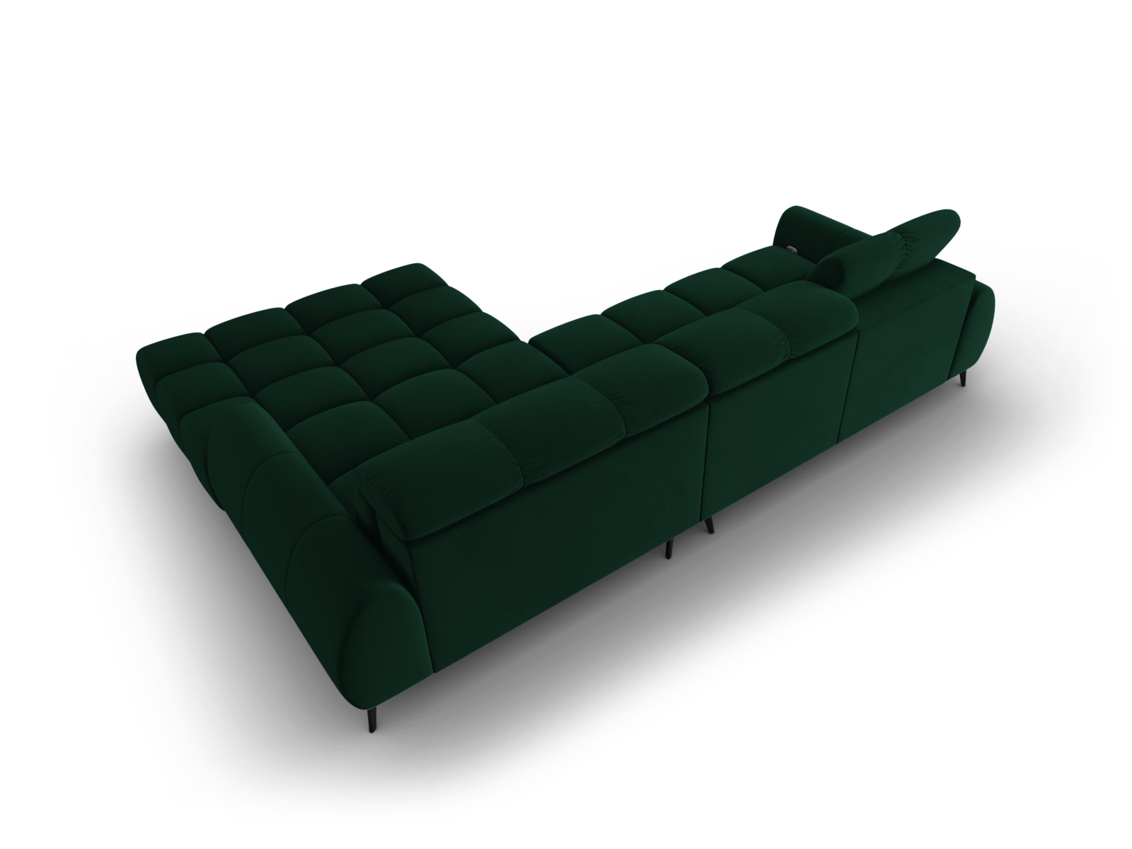 Velvet Electric Right Corner Sofa, "Alyse", 5 Seats, 295x188x82