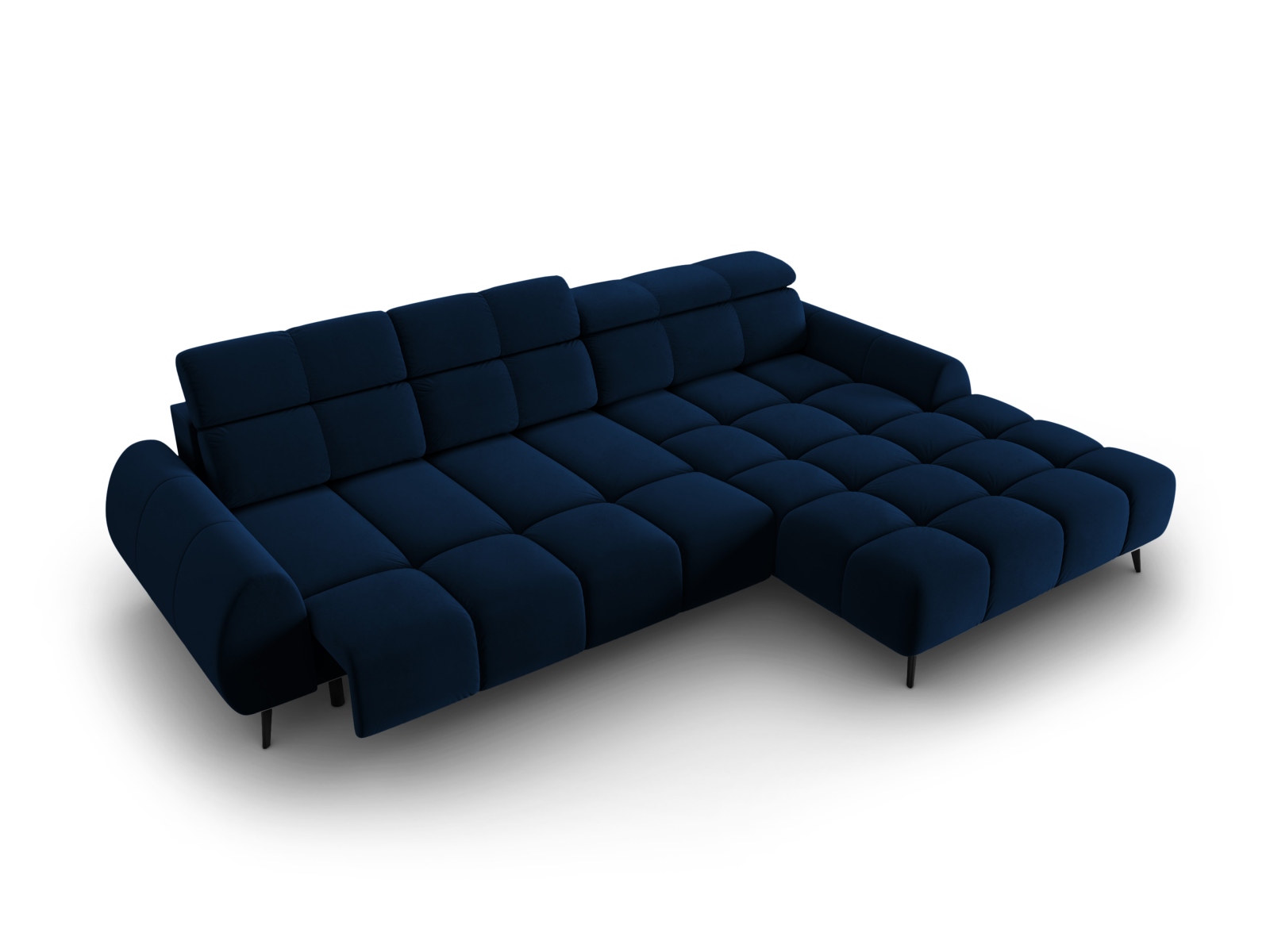 Velvet Electric Right Corner Sofa, "Alyse", 5 Seats, 295x188x82