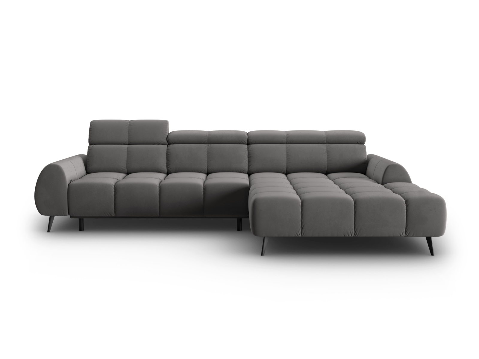 Velvet Electric Right Corner Sofa, "Alyse", 5 Seats, 295x188x82