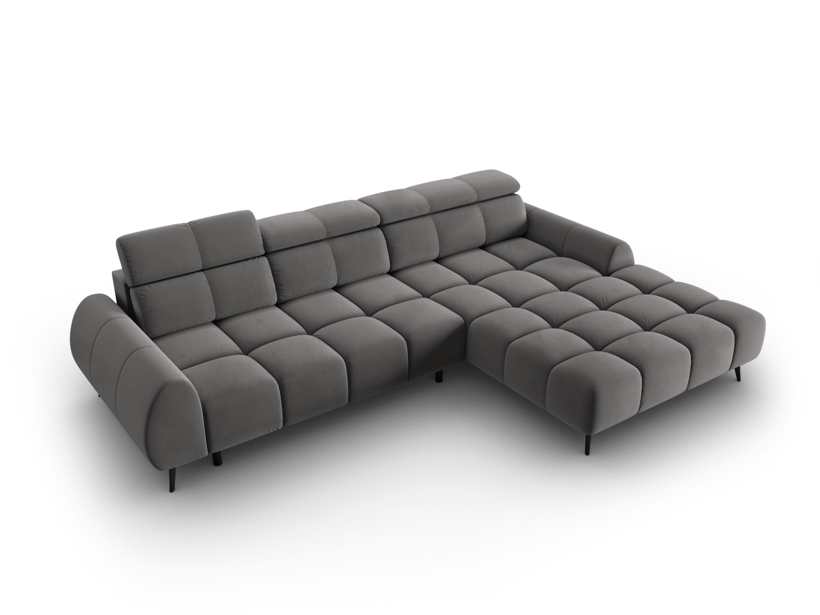 Velvet Electric Right Corner Sofa, "Alyse", 5 Seats, 295x188x82