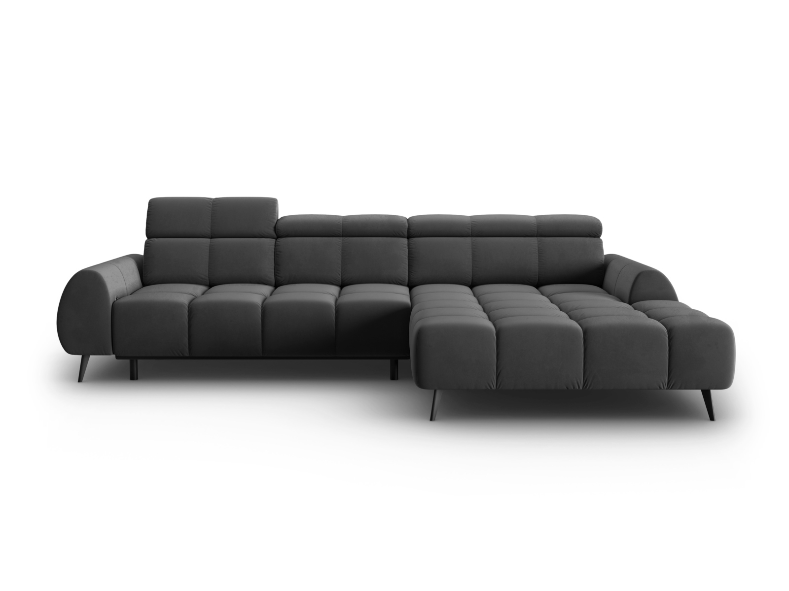 Velvet Electric Right Corner Sofa, "Alyse", 5 Seats, 295x188x82