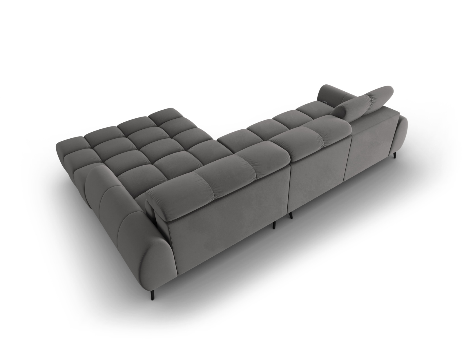 Velvet Electric Right Corner Sofa, "Alyse", 5 Seats, 295x188x82