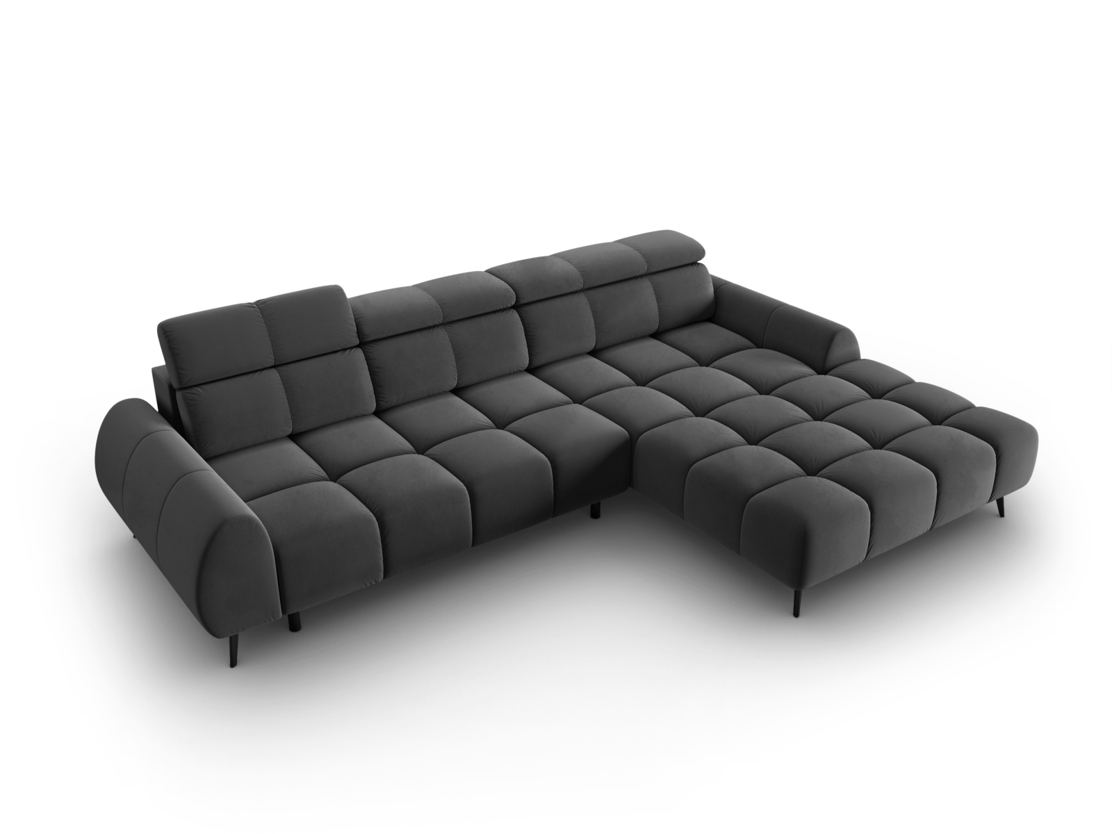Velvet Electric Right Corner Sofa, "Alyse", 5 Seats, 295x188x82