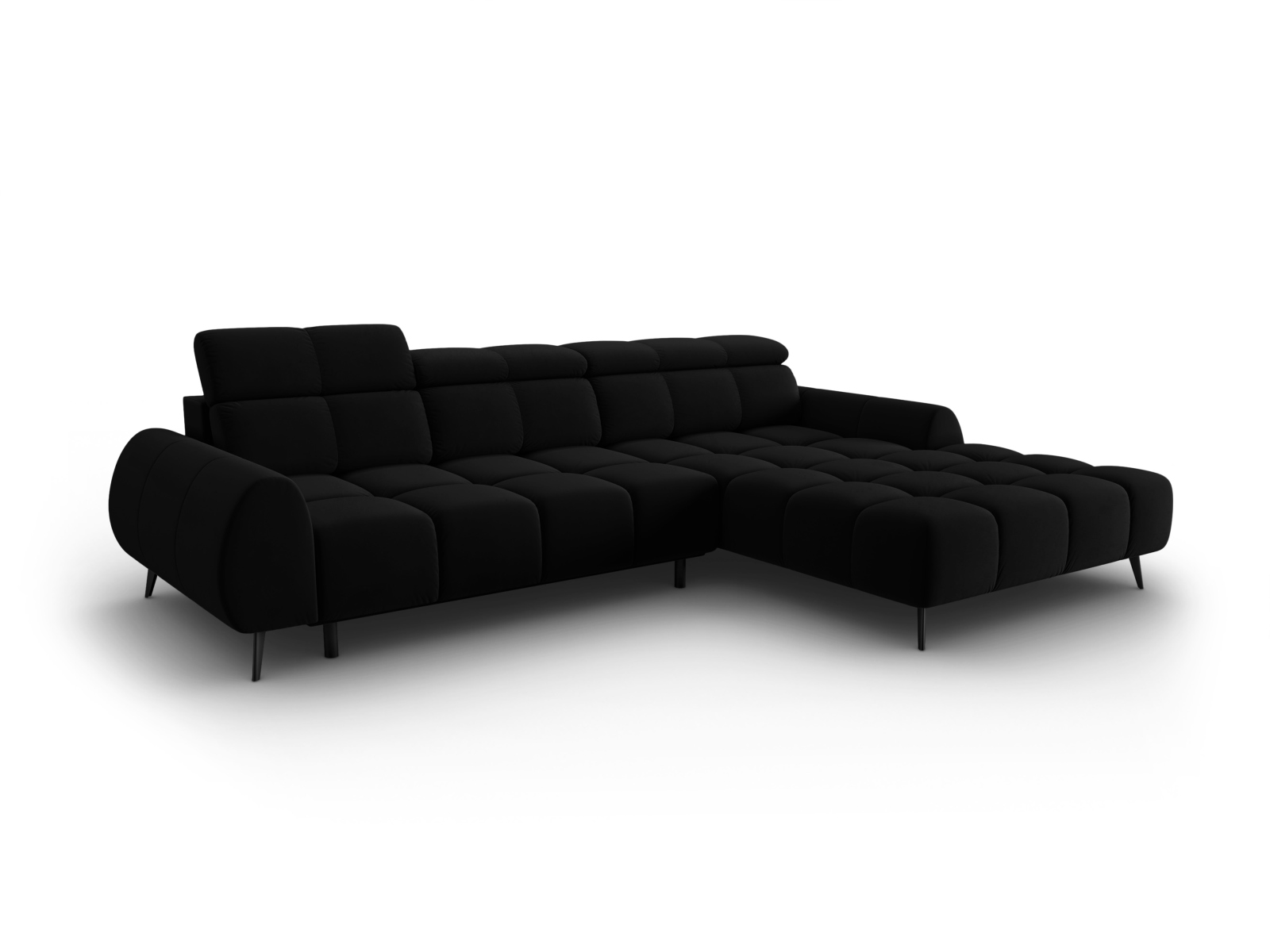 Velvet Electric Right Corner Sofa, "Alyse", 5 Seats, 295x188x82