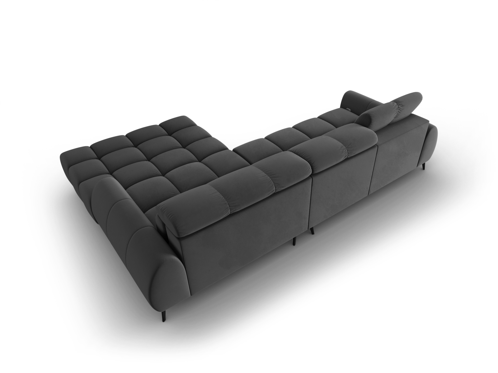 Velvet Electric Right Corner Sofa, "Alyse", 5 Seats, 295x188x82