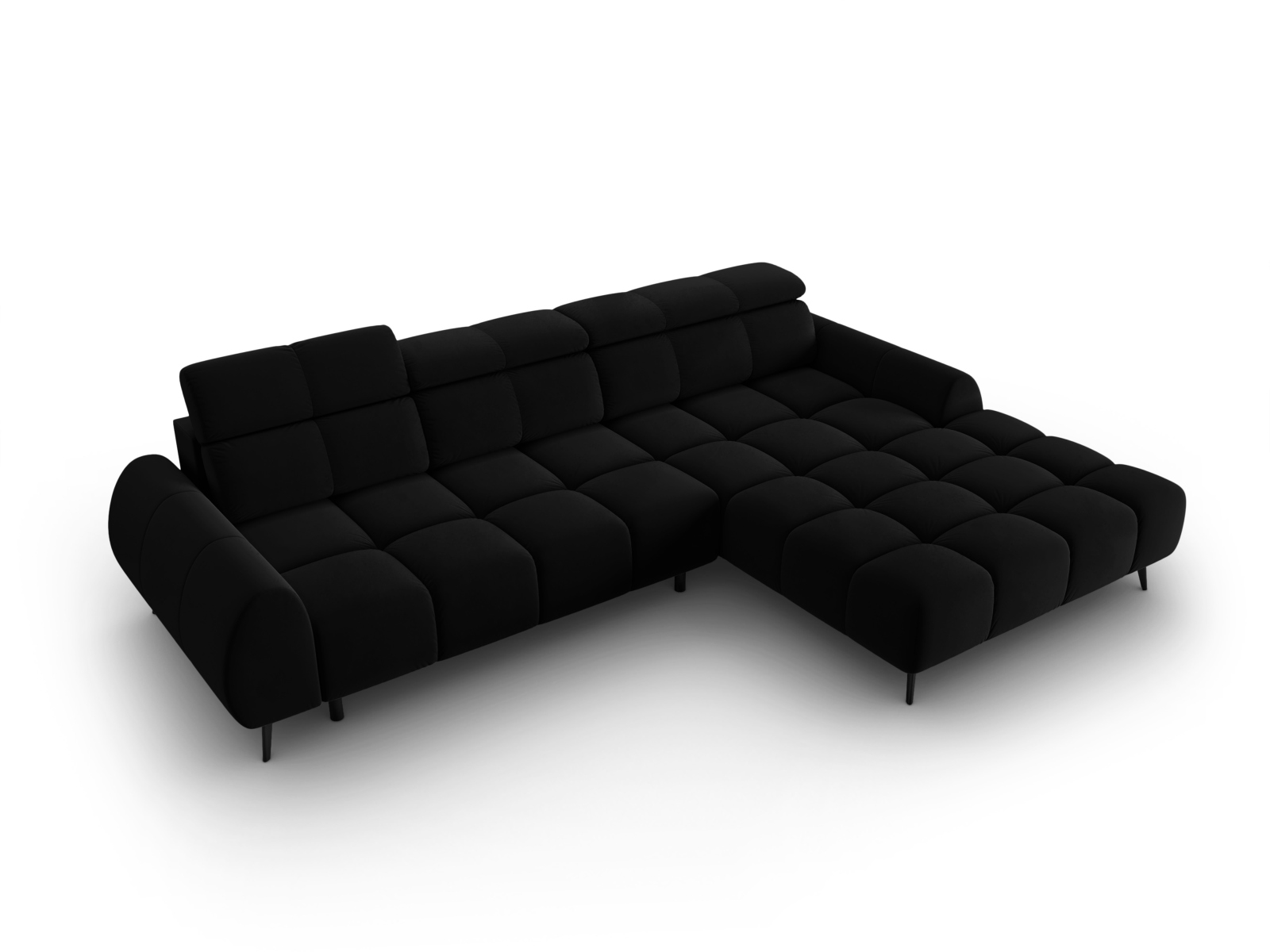 Velvet Electric Right Corner Sofa, "Alyse", 5 Seats, 295x188x82