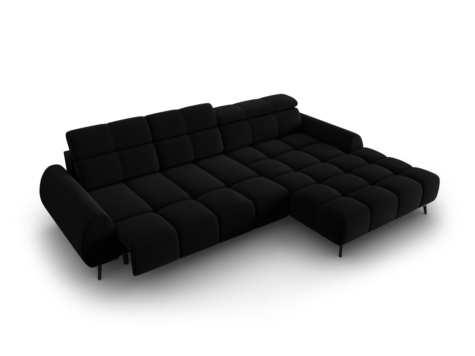 Velvet Electric Right Corner Sofa, "Alyse", 5 Seats, 295x188x82