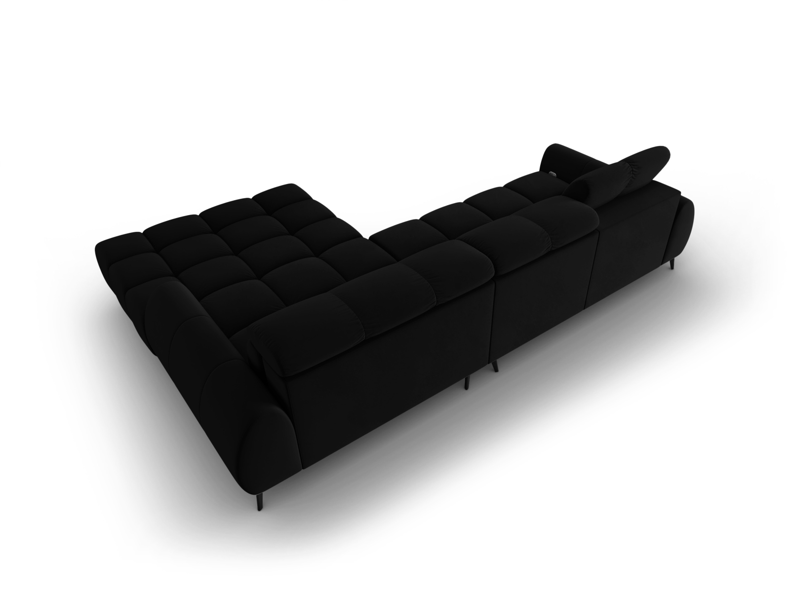 Velvet Electric Right Corner Sofa, "Alyse", 5 Seats, 295x188x82